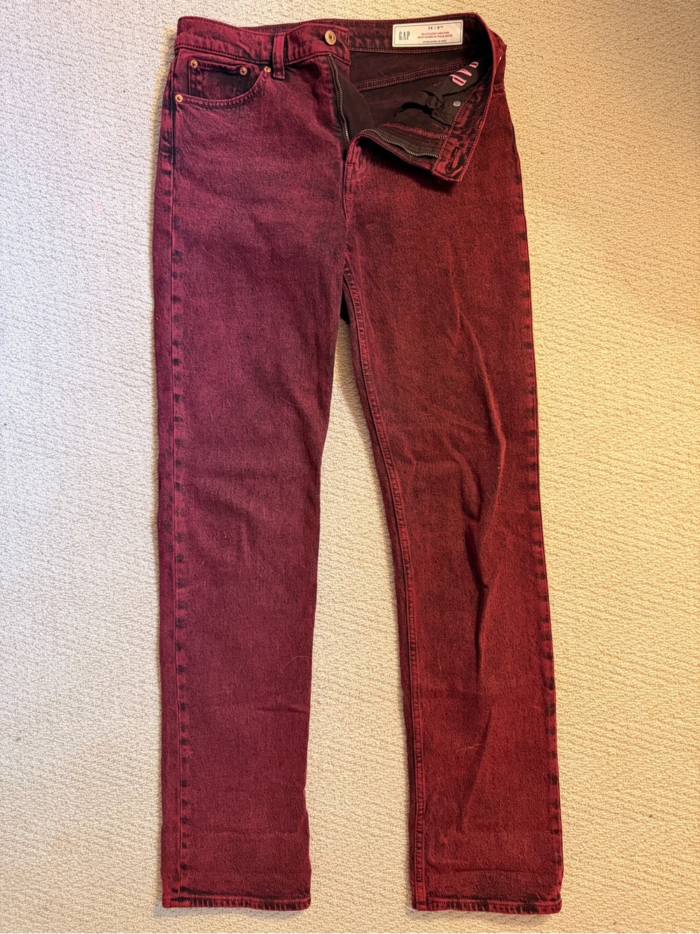 GAP Deep Burgundy High Rise '90s Slim Straight Jeans - TALL LENGTH